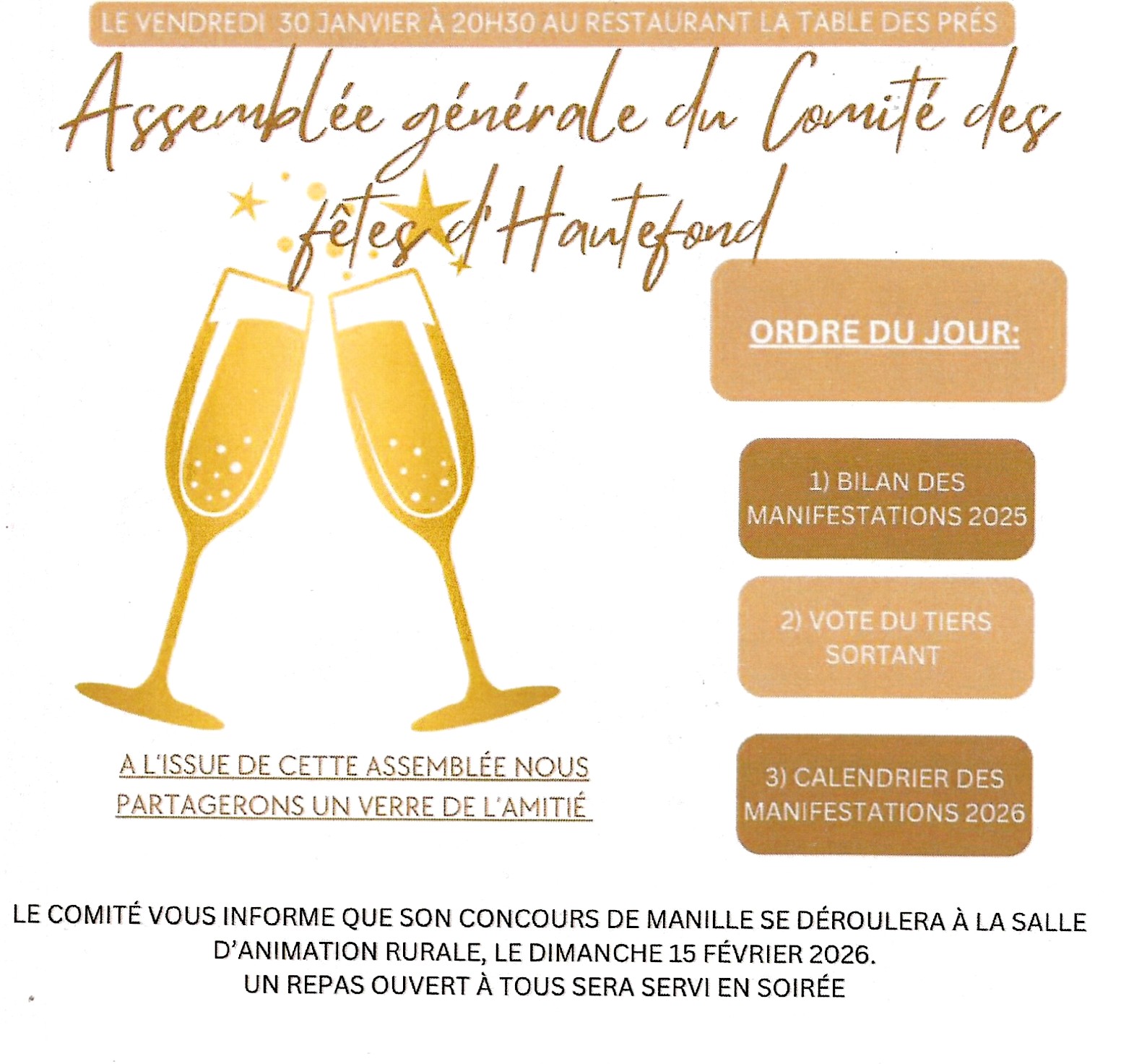 Assemblée générale du comité des fêtes de Hautefond